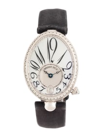 BREGUET, REF. 8918 18K WHITE GOLD AND DIAMOND 'REINE DE NAPLES' WATCH WITH BREGUET DEPLOYANT BUCKLE