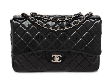 CHANEL, JUMBO PATENT LEATHER CLASSIC FLAP BAG