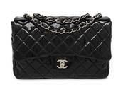CHANEL, JUMBO PATENT LEATHER CLASSIC FLAP BAG