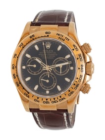 ROLEX, REF. 116518 18K YELLOW GOLD 'DAYTONA' WATCH, BOX & PAPERS