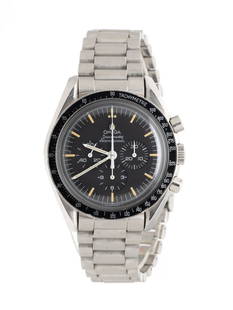 OMEGA, REF. 145.022 STAINLESS STEEL 'SPEEDMASTER' 'ZAF' MILITARY-ISSUED CHRONOGRAPH WATCH, BOX &: OMEGA, REF. 145.022 STAINLESS STEEL 'SPEEDMASTER' 'ZAF' MILITARY-ISSUED CHRONOGRAPH WATCH, BOX &amp; PAPERS Maker: Omega Model: Speedmaster Reference number: 145.022 Movement number: 48250731 Year: Ci
