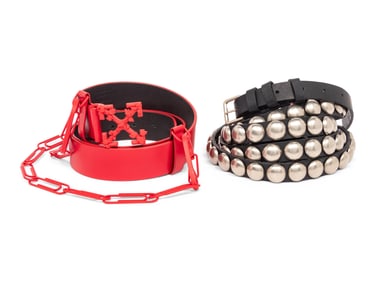 ANN DEMEULEMEESTER & OFF-WHITE, TWO DESIGNER BELTS