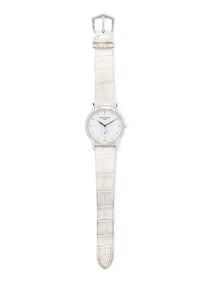 PATEK PHILIPPE, REF. 7122/200G-011 18K WHITE GOLD AND DIAMOND 'TIMELESS WHITE' 'CALATRAVA' WATCH,