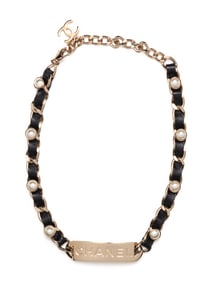 CHANEL, NAMEPLATE CHOKER NECKLACE