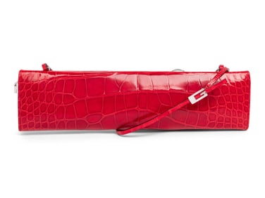 TOM FORD FOR GUCCI, RED ALLIGATOR CLUTCH, 1998