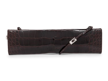 TOM FORD FOR GUCCI, DARK BROWN ALLIGATOR CLUTCH,1998