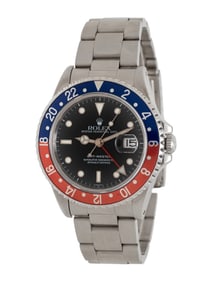 ROLEX, REF. 16700 STAINLESS STEEL 'GMT-MASTER' 'TRANSITIONAL' 'PEPSI' WATCH, BOX & PAPERS