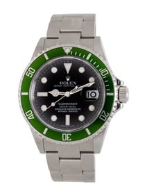 ROLEX, REF. 16610V STAINLESS STEEL 'SUBMARINER' 'KERMIT' WATCH, BOX & PAPERS