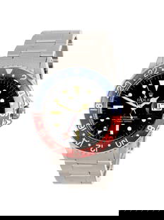 ROLEX, REF. 1675 STAINLESS STEEL 'GMT-MASTER' 'FULL RED HAND' 'PEPSI' WATCH, BOX & PAPERS: ROLEX, REF. 1675 STAINLESS STEEL 'GMT-MASTER' 'FULL RED HAND' 'PEPSI' WATCH, BOX &amp; PAPERS Maker: Rolex Model: GMT-Master Reference number: 1675 Serial number: 5136514 Year: Circa 1978 Case size: A