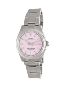 ROLEX, REF. 277200 STAINLESS STEEL 'OYSTER PERPETUAL' WITH PINK DIAL, BOX & PAPERS