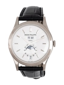 PATEK PHILIPPE, REF. 5396G 18K WHITE GOLD ANNUAL CALENDAR MOONPHASE WATCH WITH PATEK DEPLOYANT BUCKL