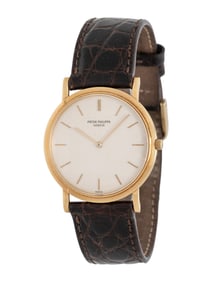 PATEK PHILIPPE, REF. 3520, 18K YELLOW GOLD VINTAGE 'CALATRAVA' WATCH