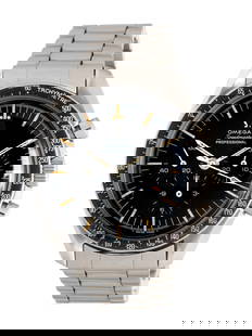 OMEGA, REF. 105.012-65 STAINLESS STEEL 'SPEEDMASTER' 'MOON-SPEC' CHRONOGRAPH WATCH: OMEGA, REF. 105.012-65 STAINLESS STEEL 'SPEEDMASTER' 'MOON-SPEC' CHRONOGRAPH WATCH Maker: Omega Model: Speedmaster Reference number: 105.012-65 Movement number: 24001474 Year: Circa 1966 Case size: Ap