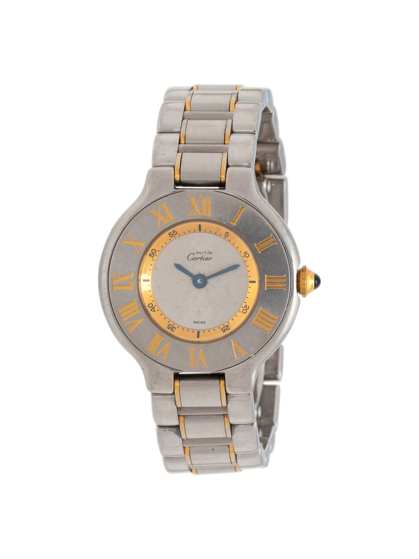 CARTIER, REF. 1340 STAINLESS STEEL 'MUST DE CARTIER 21' WATCH (1 of 2)