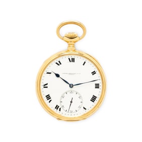 PATEK PHILIPPE, 18K YELLOW GOLD LARGE 'GONDOLO' POCKET WATCH, CIRCA 1905