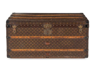 LOUIS VUITTON, ANTIQUE STEAMER TRUNK