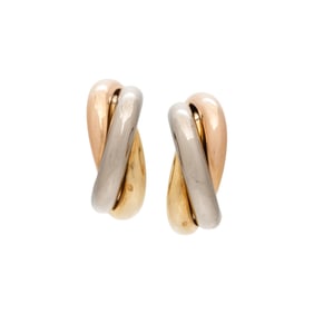 CARTIER, TRICOLOR GOLD 'TRINITY' EARRINGS