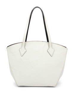 LOUIS VUITTON, WHITE EPI SAINT JACQUES PM TOTE: LOUIS VUITTON, WHITE EPI SAINT JACQUES PM TOTE Saint Jacques PM Tote bag in white Epi leather. Hook latch & loop closure and flat leather straps. Label: Louis Vuitton Style/Serial Number: