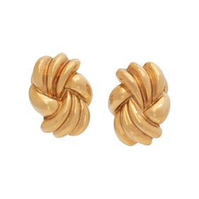 TIFFANY & CO., YELLOW GOLD EARRINGS