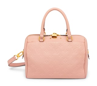 LOUIS VUITTON, PINK EMPREINTE SPEEDY BANDOULIERE 25 NM