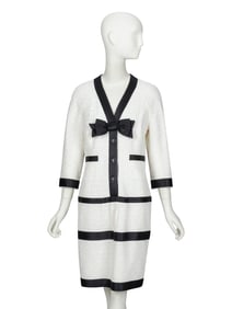CHANEL, BLACK & WHITE TWEED DRESS