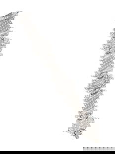 PLATINUM AND DIAMOND BRACELET: PLATINUM AND DIAMOND BRACELET Transitional, single, marquise, and square step cut diamonds weighing approximately 13.50 carats total. Platinum. 7 inches long, 1 inch wide. Gross weight: 31.10 dwt. Pro