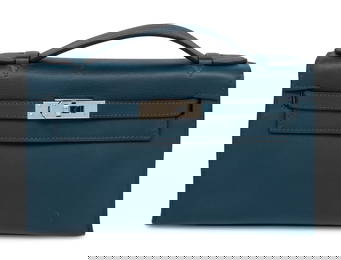 HERM&#200;S, DEEP BLEU KELLY POCHETTE