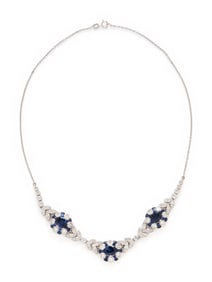 SAPPHIRE AND DIAMOND NECKLACE