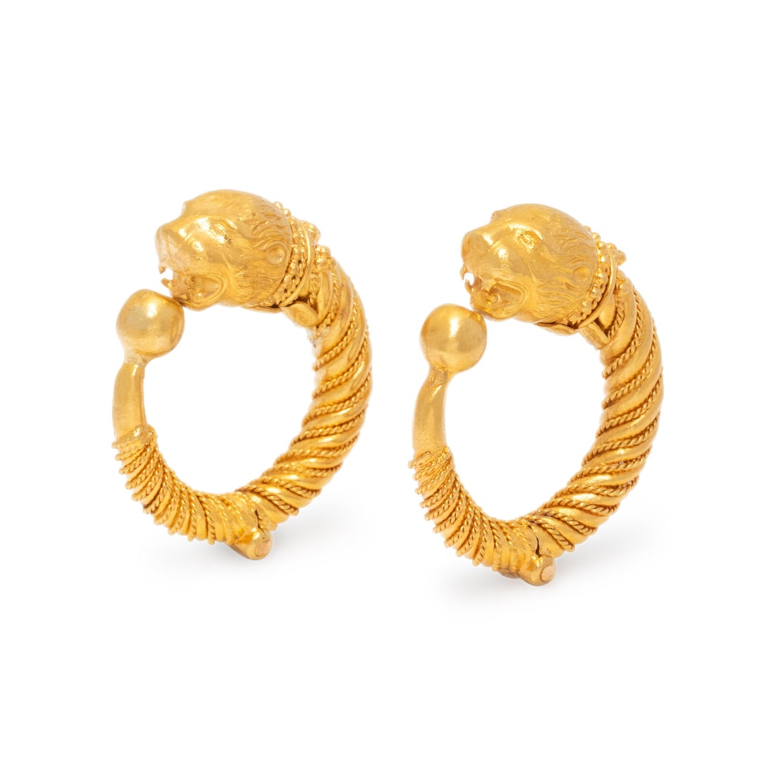 LALAOUNIS, YELLOW GOLD HOOP EARRINGS (1 of 2)