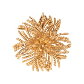 TIFFANY & CO., YELLOW GOLD 'ANEMONE' BROOCH PENDANT