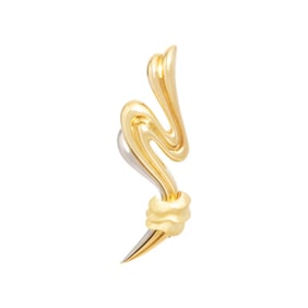 HENRY DUNAY, YELLOW GOLD AND PLATINUM BROOCH