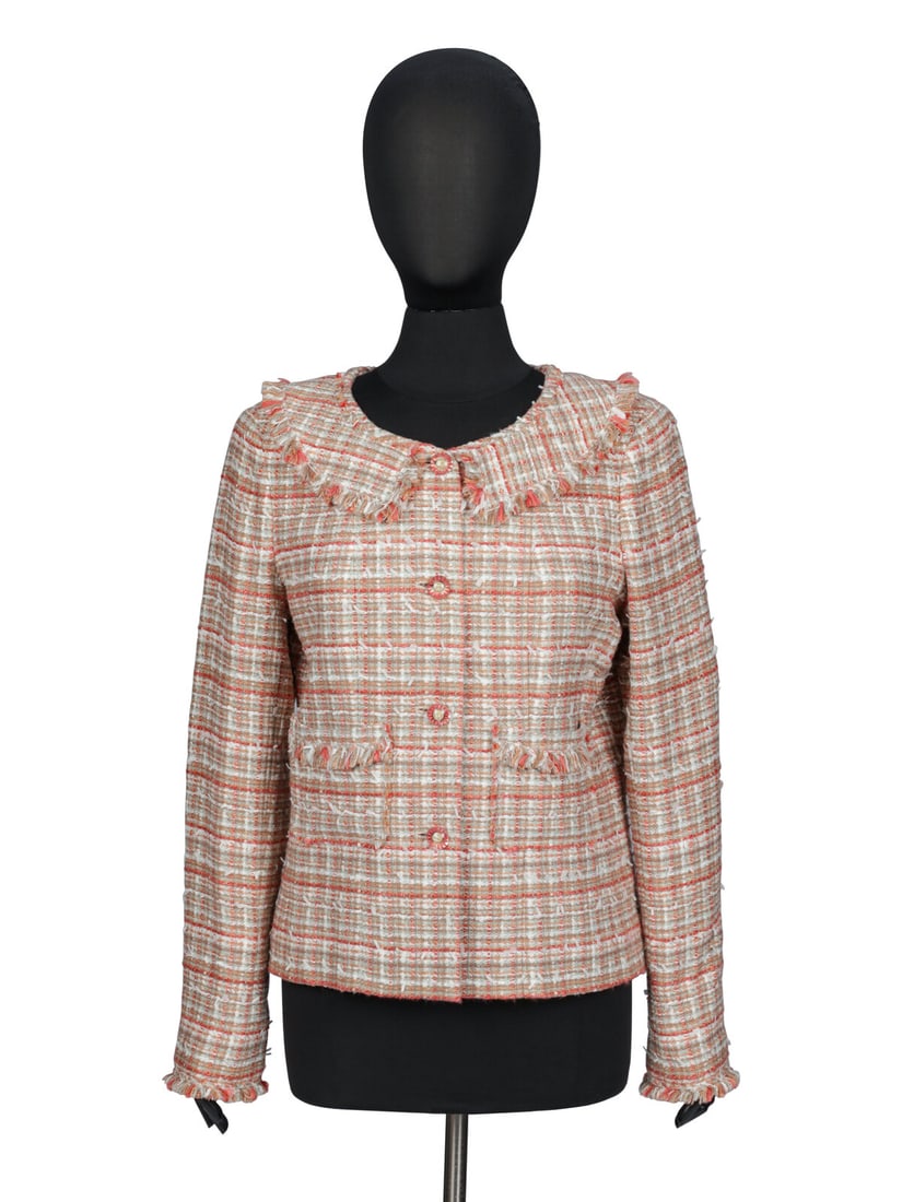 CHANEL, FRAYED TWEED CARDIGAN JACKET (1 of 4)