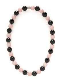 MICHELE DELLA VALLE, PINK OPAL, ONYX, AND DIAMOND NECKLACE