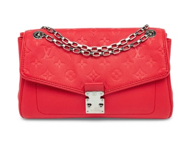 LOUIS VUITTON, RED EMPREINTE SAINT GERMAIN PM BAG