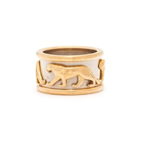 CARTIER, BICOLOR GOLD PANTHER RING