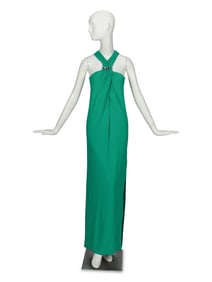 LANVIN, GREEN HALTER GOWN