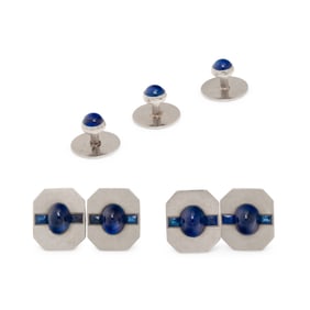 CARTIER, SAPPHIRE DRESS SET