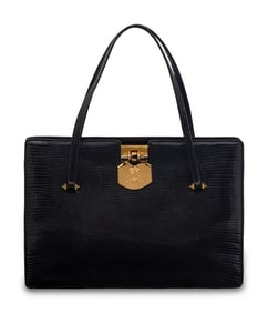 WALLIS SIMPSON, THE DUCHESS OF WINDSOR, NAVY LIZARD HANDBAG