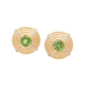 PERIDOT AND DIAMOND EARRINGS