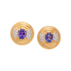 TANZANITE AND DIAMOND EARRINGS