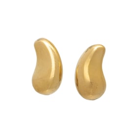 TIFFANY & CO., ELSA PERETTI, YELLOW GOLD 'BEAN' EARRINGS