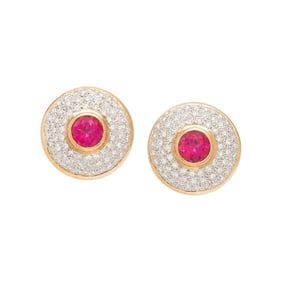 PINK TOURMALINE AND DIAMOND EARRINGS
