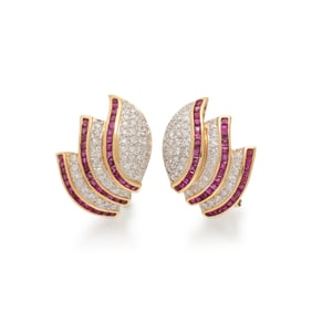 DIAMOND AND RUBY EARRINGS