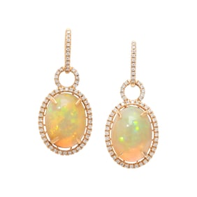 OPAL DOUBLET AND DIAMOND EARRINGS
