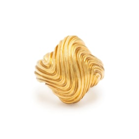 HENRY DUNAY, YELLOW GOLD RING