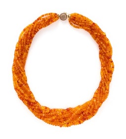 FIRE OPAL AND DIAMOND NECKLACE