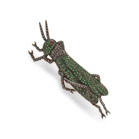 MULTIGEM GRASSHOPPER BROOCH