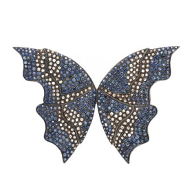 SAPPHIRE AND DIAMOND BUTTERFLY BROOCH