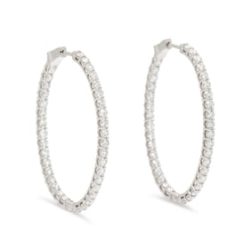DIAMOND INSIDE OUTSIDE HOOP EARRINGS