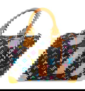 LOUIS VUITTON, MULTICOLOR MONOGRAM SPEEDY 30: LOUIS VUITTON, MULTICOLOR MONOGRAM SPEEDY 30 Speedy 30 Bag in multicolore monogram coated canvas with vachetta leather details and gold-tone hardware. Zipper closure and leather handles. Label: Louis